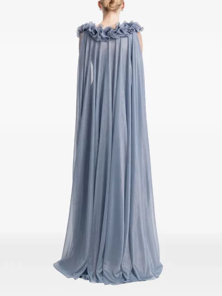Rochie Gemy Maalouf cu model floral cu volane albastru