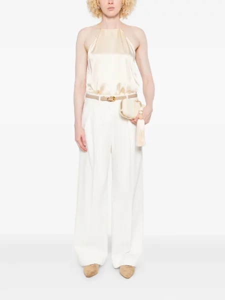 Pantaloni Forte_forte plisate alb