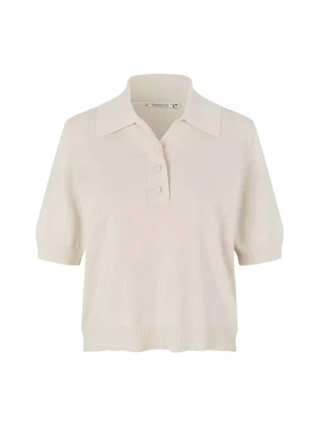 Sweter z dekoltem w serek Masai biały