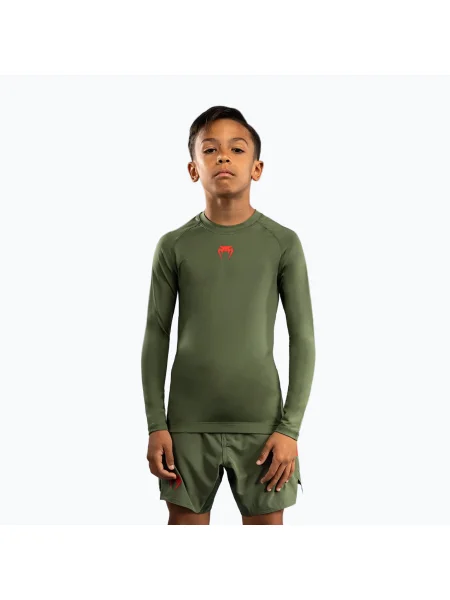 Детска блуза за тренировка с дълъг ръкав Venum Contender Rashguards Jr khaki зелено