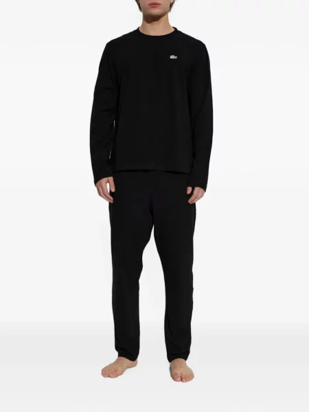 Pijamale Lacoste cu autograf negru