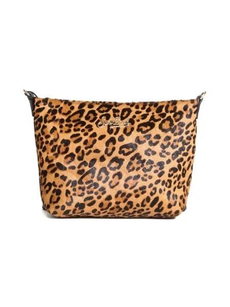 Wielobarwność torebka skórzana Mc2 Saint Barth w grochy skórzana brązowa