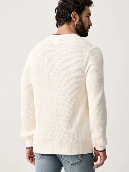 Sweter Tommy Hilfiger ze sznurkiem beżowy