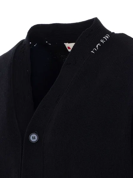 Kardigan Marni s výšivkou s výstřihem do v černý
