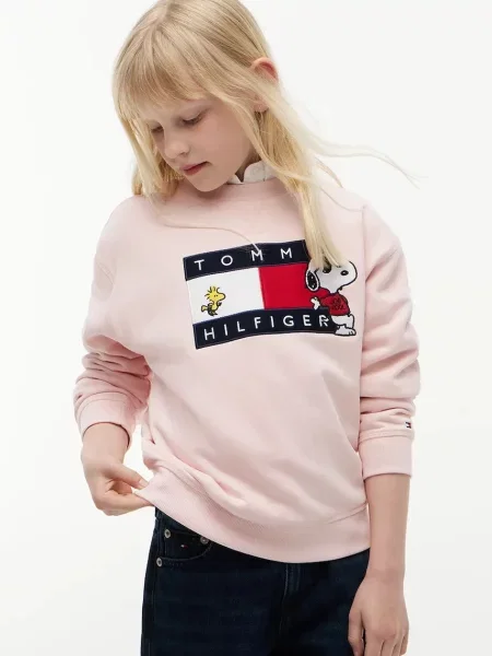 Tommy Hilfiger hanorac pentru copii din x Peanuts roz