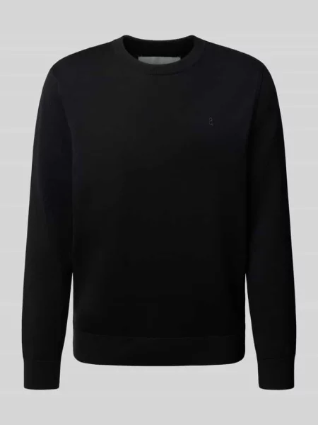 Sweter z dzianiny o kroju regular fit z czystej bawełny model ‘LOUKAA’ Armedangels czarny