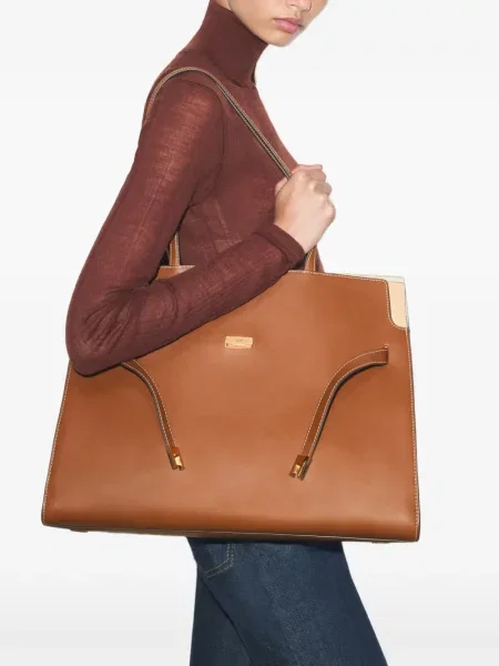 Geantă shopper Tory Burch maro