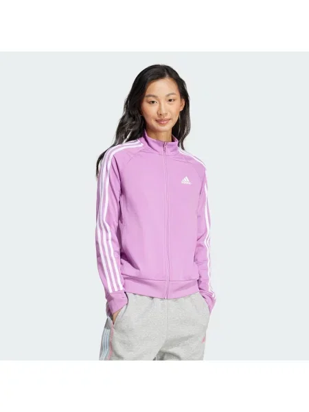 Kurtka Adidas w paski do biegania fioletowa