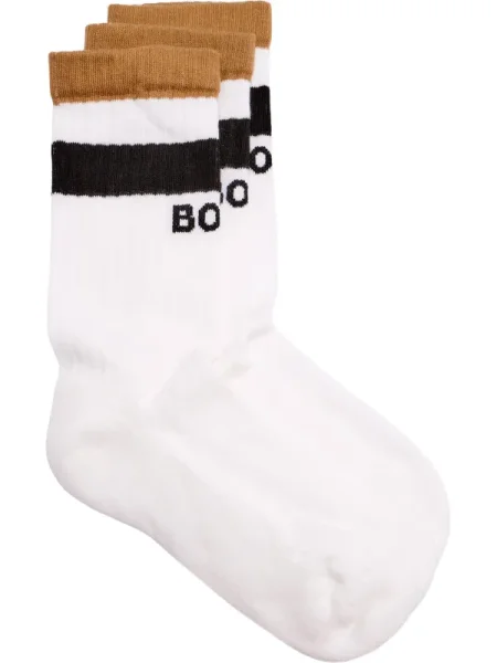 BOSS Șosete Iconic CC maro deschis / negru alb
