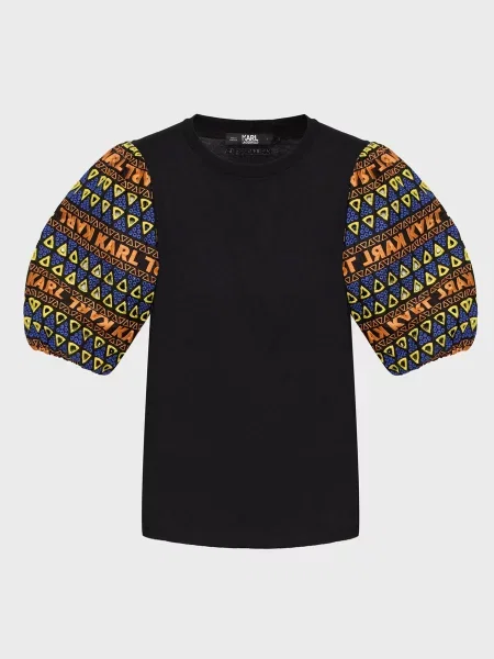 Мереживна блуза Karl Lagerfeld чорна