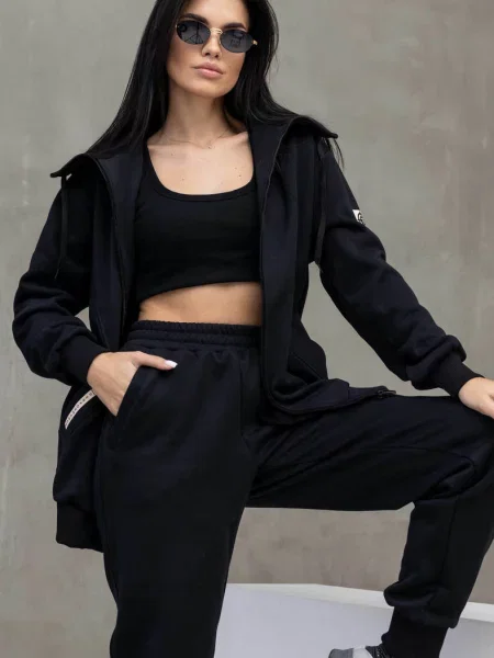 Теплая женская толстовка с начесом чорна