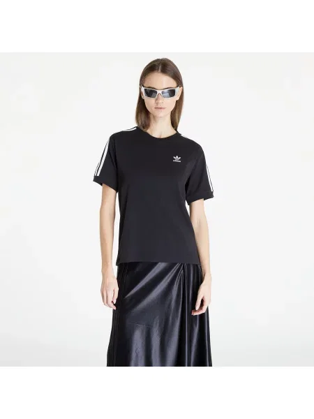 Тениска adidas 3 Stripe Tee Black XS черно