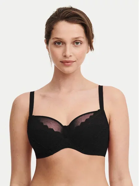 Chantelle Biustonosz z fiszbiną Floral Touch czarny