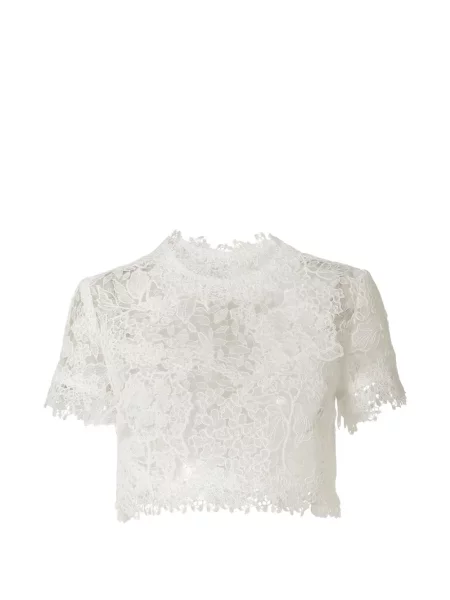 Decupat top Carolina Herrera din dantelă alb