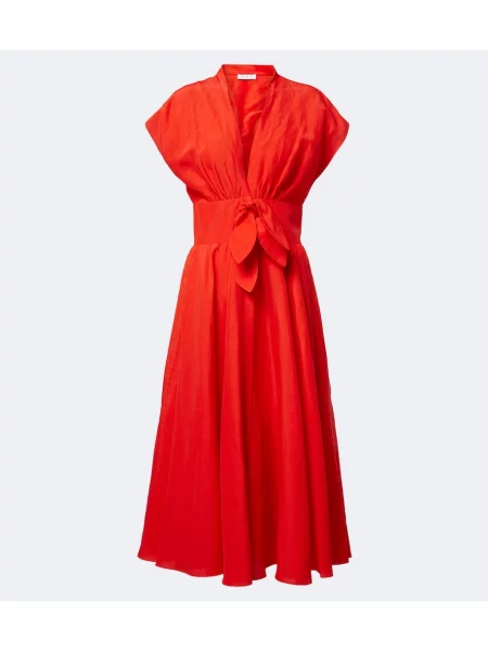 Cu centură rochie midi Alaïa roșu