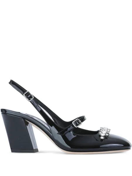 Pantofi cu toc Jimmy Choo slingback de cristal negru