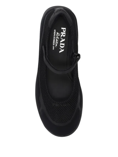 Sneakerși Prada slip-on plasă negru