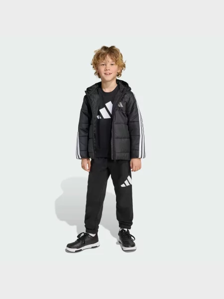 Дитяча Демісезонна куртка adidas 3 Stripes перероблений чорний