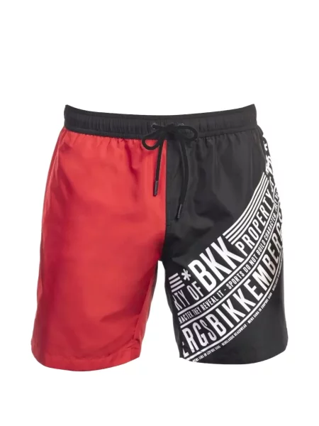 Slip de baie Bikkembergs cu imagine roșu