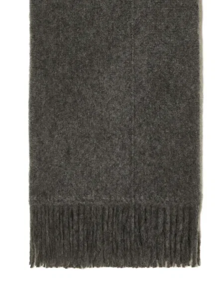 Pantaloni Alanui cu franjuri tricotate gri