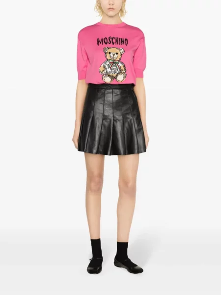 Apkirptas meškiukas megztinis Moschino rožinė