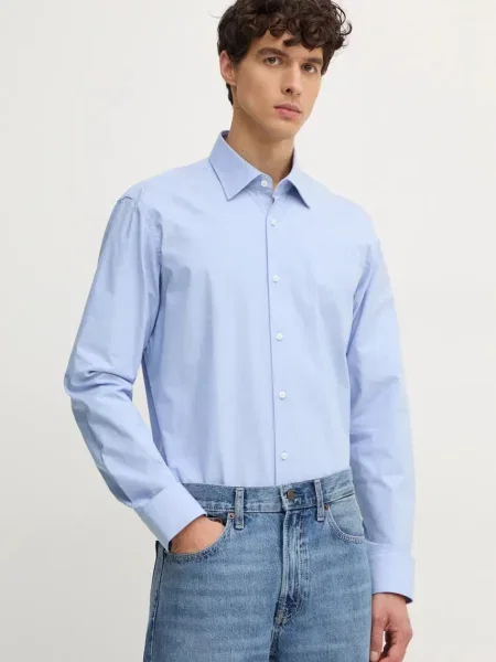 BOSS camasa barbati cu guler clasic regular albastru