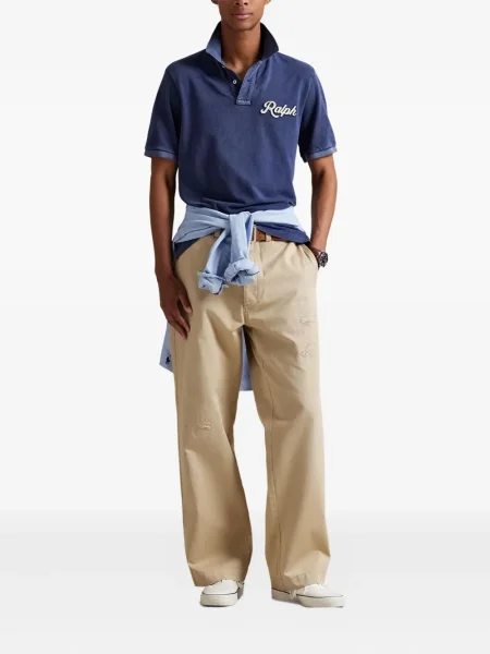 Ριγέ polo Polo Ralph Lauren με κουκούλα με αυτόγραφο λευκό