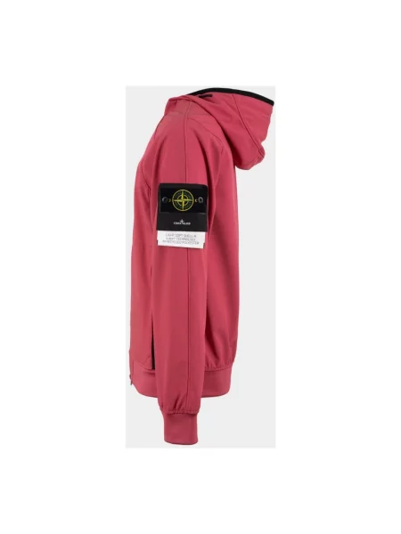 Kurtka Stone Island z kapturem z kamieniami różowa