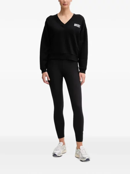 Суитчър Dkny с принт с V-образно деколте черно