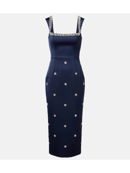 Rochie de cocktail Rebecca Vallance din satin albastru