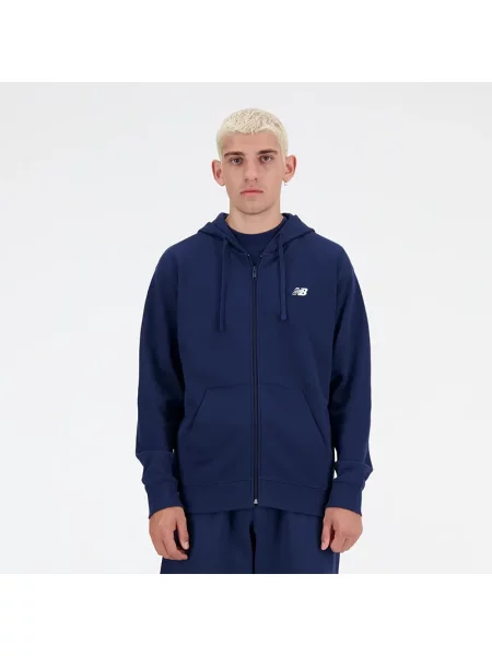 Bluza z kapturem New Balance Sport Essentials French Terry Logo Full Zip granatowa S niebieska
