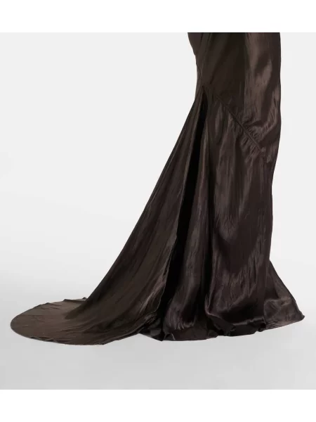 Rochie Rick Owens din satin maro