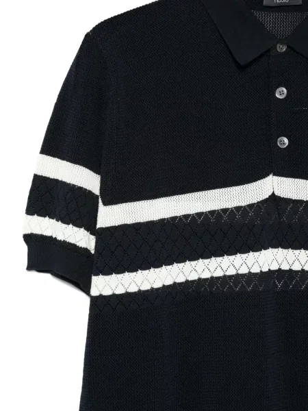 Tricou polo Hosio cu dungi albastru
