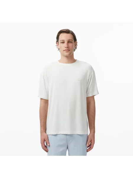 Lacoste T-Shirt Z Okrągłym Dekoltem Regular Fit biały
