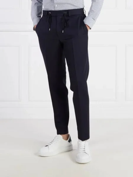 BOSS BLACK de lână pantaloni negru