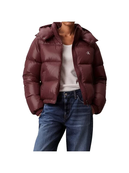 Geacă de blugi Calvin Klein Jeans roșu