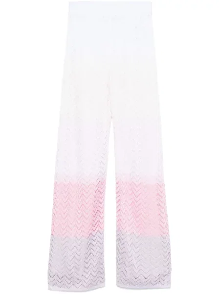 Pantaloni Missoni tricotate alb
