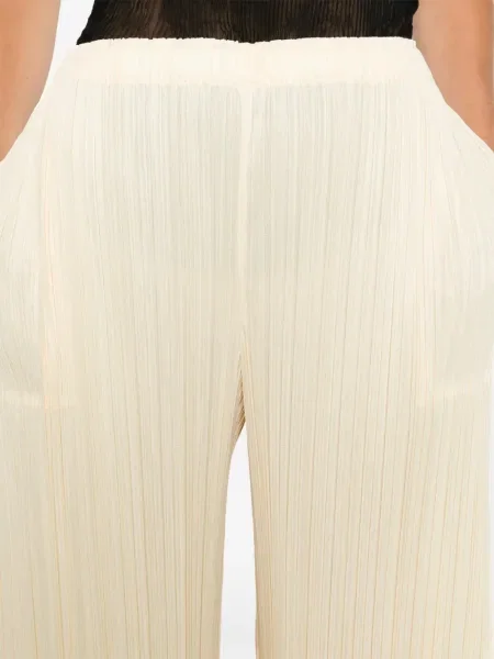 Pantaloni Pleats Please Issey Miyake plisate galben