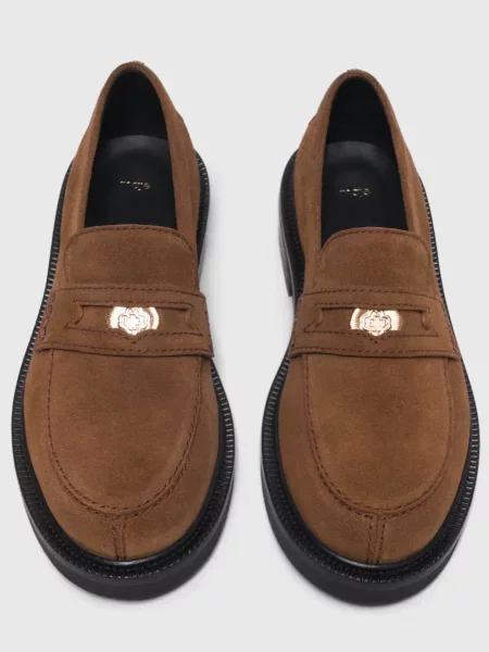 Замшеві лофери Maje коричневі