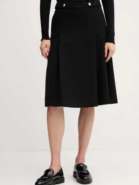 Tommy Hilfiger spódnica midi rozkloszowana czarny