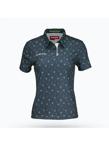 Tricou polo pentru femei CCM Golf Polo Palms dark mint