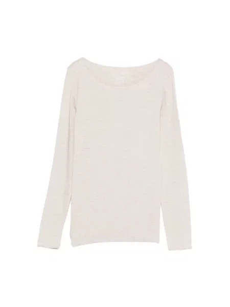 Top Majestic Filatures z dekoltem w łódkę beżowy