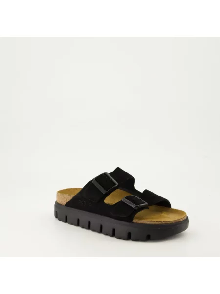 Lniane klapki Birkenstock czarne