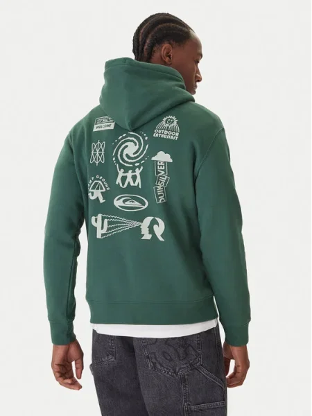 Hanorac cu glugă Quiksilver verde