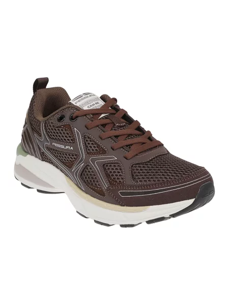 Sneakersy Fessura skórzane brązowe