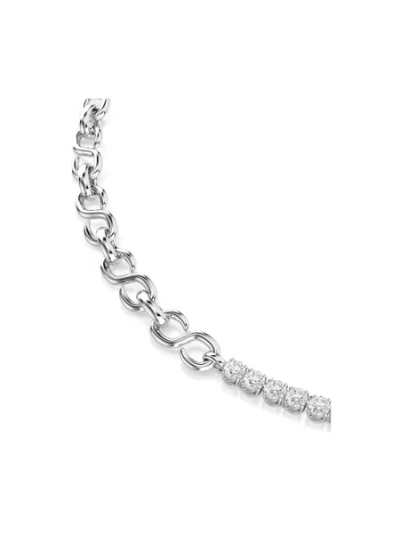 Swarovski naszyjnik metalowy z cyrkonią MATRIX szary