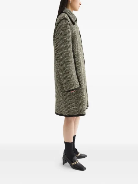 Palton Jil Sander cu model herringbone gri