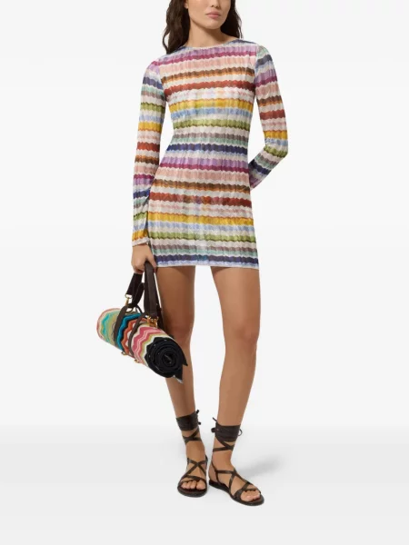 Πλεκτή μακρύς φόρεμα Missoni πορτοκαλί