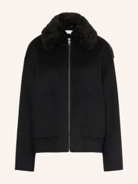 Tommy Hilfiger Bunda Hranatého Střihu S Odnímatelným Límcem Z Umělé Kožešiny černá