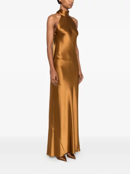 Rochie Galvan London din satin maro